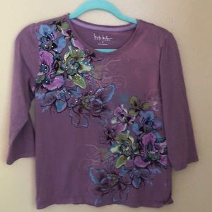 Mid sleeve purple top